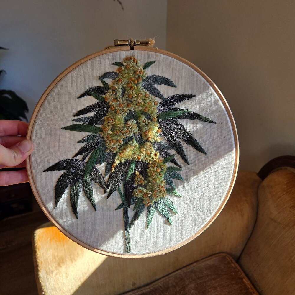 Embroidered Cannabis Flower
